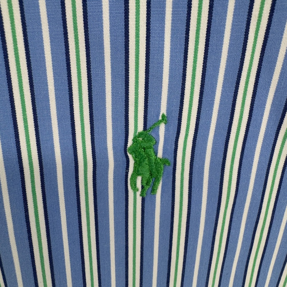Ralph Lauren Shirt Mens Large Custom Fit Striped Button Down Long Sleeve Preppy - Picture 3 of 8